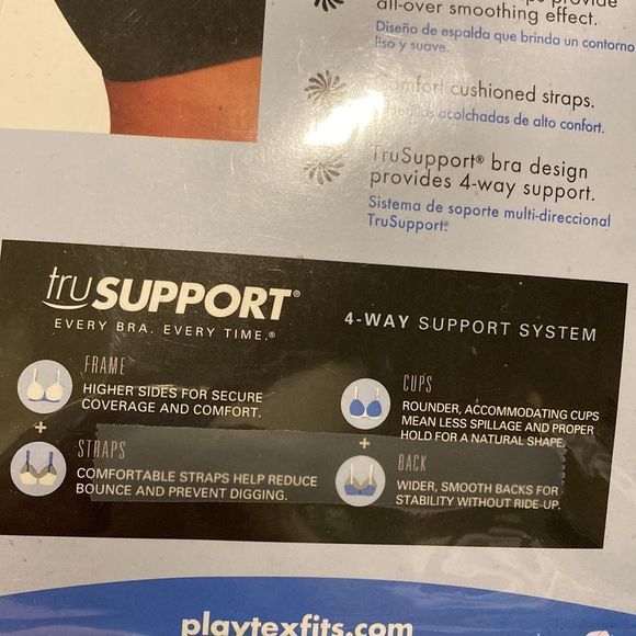 Playtex 18 Hour Black Bra 40C NWT - Picture 7 of 7